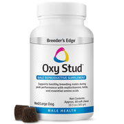 Revival Animal Health emballage Breeder's Edge Oxy Stud face montrant la boite et bénéfice pratique