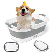 BREENHILL baignoire pliable vue de face montrant l'espace pour petit chien et facilité d'utilisation