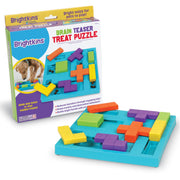 Brightkins vue de face montrant le puzzle et l'emplacement des friandises bénéfique pour stimulation
