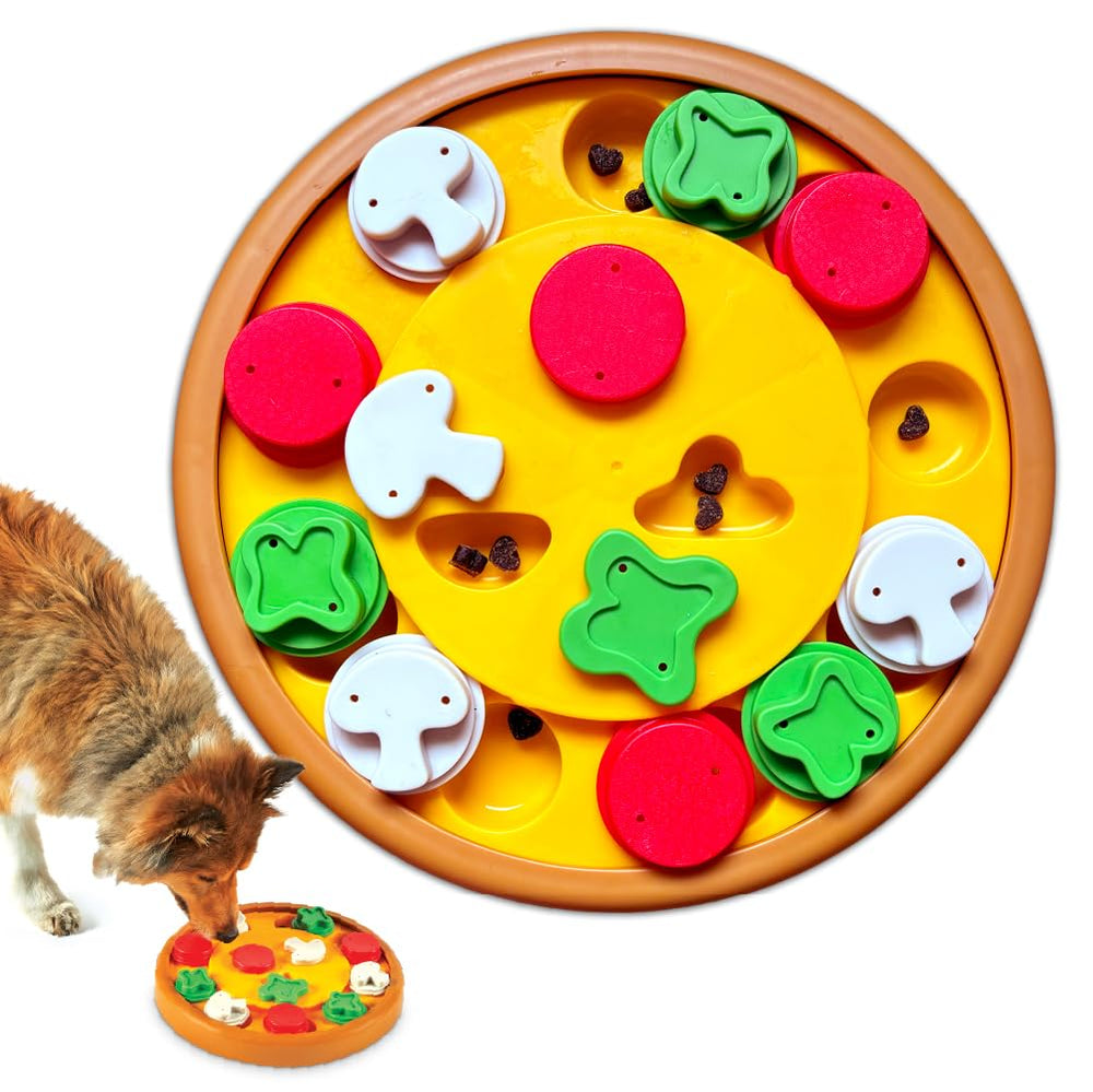 Brightkins face avant du puzzle en forme de pizza montrant les 12 compartiments et amusement