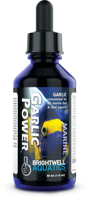Brightwell Aquatics flacon GarlicPower 30 ml montrant le produit et la marque, favorise l'appétit