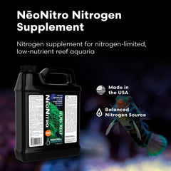 Brightwell Aquatics NēoNitro gros plan étiquette indiquant dosages clairs