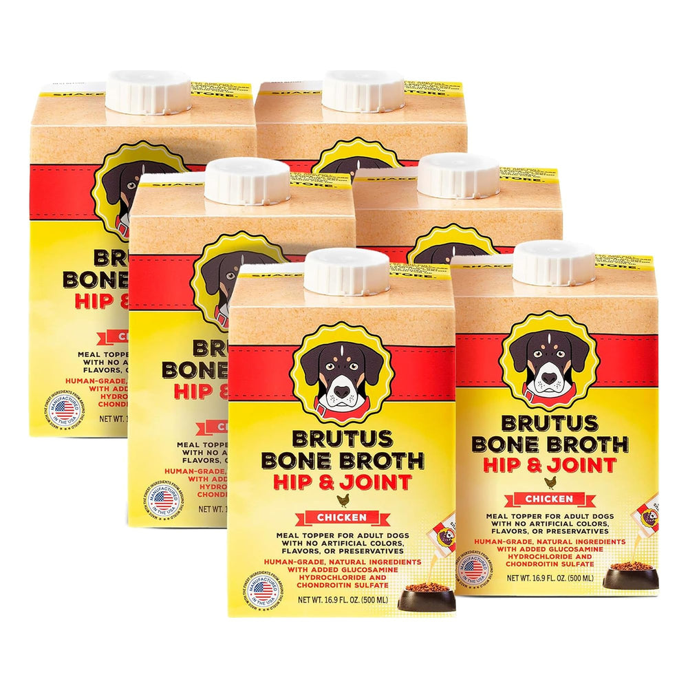 Brutus Bone Broth face avant de la bouteille montrant l'étiquette et la marque Brutus