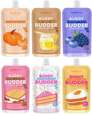 BUDDY BUDDER emballage avant montrant les sachets pratiques et naturel