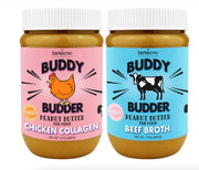 BUDDY BUDDER pot face 17oz montrant l'étiquette, attirant et informatif