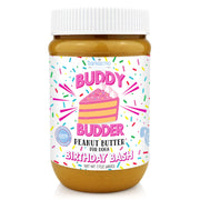 BUDDY BUDDER pot face avant montrant l'étiquette claire et naturelle