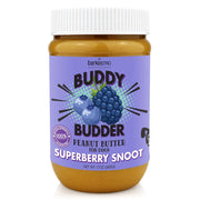 BUDDY BUDDER pot devant montrant le format 17oz et recette naturelle