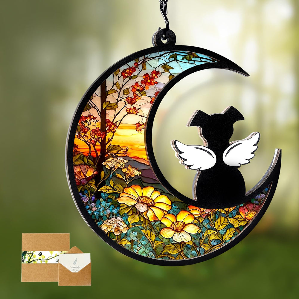 BUHOUHUI suncatcher tournesol face avant montrant design lumineux et hommage