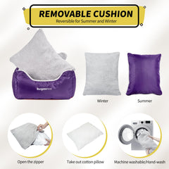 BurgeonNest coussin réversible détail montrant confort toutes saisons