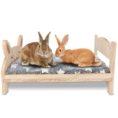 BWOGUE lit lapin face montrant design bois stable et esthétique