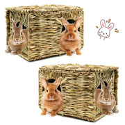 BWOGUE maison herbe face avant montrant refuge confortable pour lapin