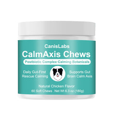 Calmaxis emballage avant montrant 60 chews et informations claires pour tranquillité