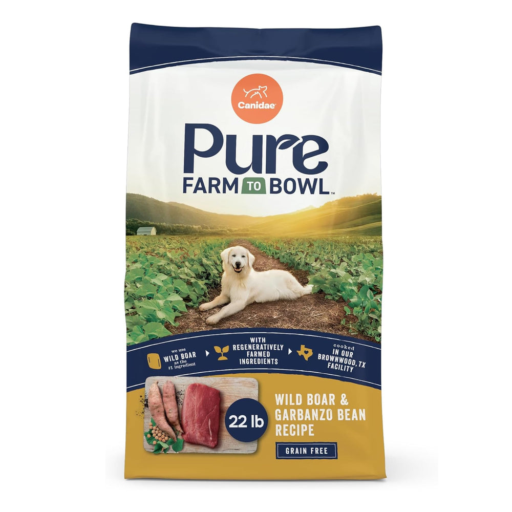CANIDAE paquet devant Wild Boar & Garbanzo offrant nutrition claire