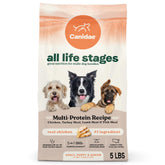 CANIDAE sac 5 lb face avant montrant la formule multi-protéines et bénéfice praticité