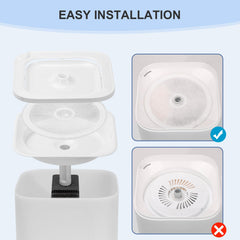Carcent filtre installé dans fontaine en usage améliore la propreté de l'eau