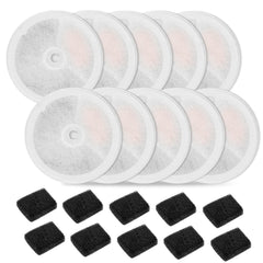 Carcent packaging avant montrant le lot de 10 filtres et 10 mousses, rangement pratique
