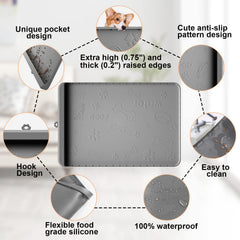 Carry360 tapis en usage avec deux gamelles pour plusieurs animaux