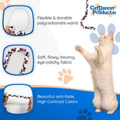 Chaton jouant avec Cat Dancer Jungle en action augmentant activité et amusement bénéfice exercice