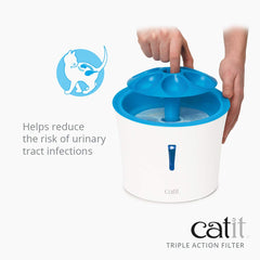 Catit gros plan sur la maille et charbon actif, démontre filtration efficace