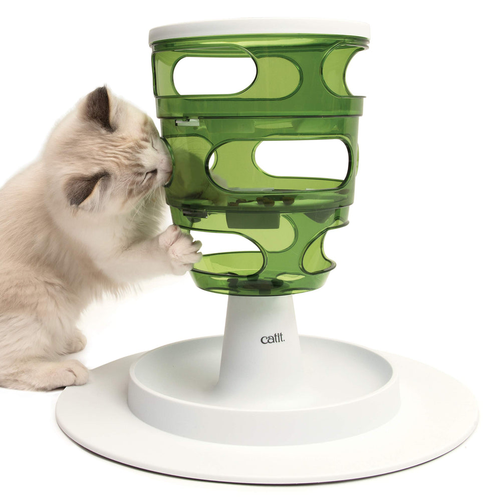 Catit Food Tree vue de face montrant la structure et l'accès ludique
