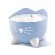Catit PIXI fontaine vue de face bleu montrant design compact et accès facile