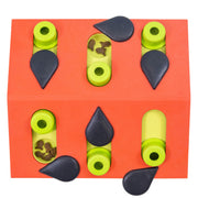Catstages vue de face montrant le puzzle et les compartiments, stimule curiosité