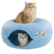 Cattasaurus vue avant du lit tunnel bleu, protection et confort immédiat