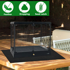 CebraBounze tapis placé sous une cage d’oiseaux réduit saletés et bruits