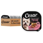 Cesar boîte face avant montrant pack de 24 barquettes, rassurance produit
