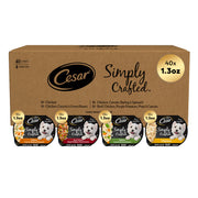 Cesar emballage avant poulet et bœuf montrant assortiment savoureux