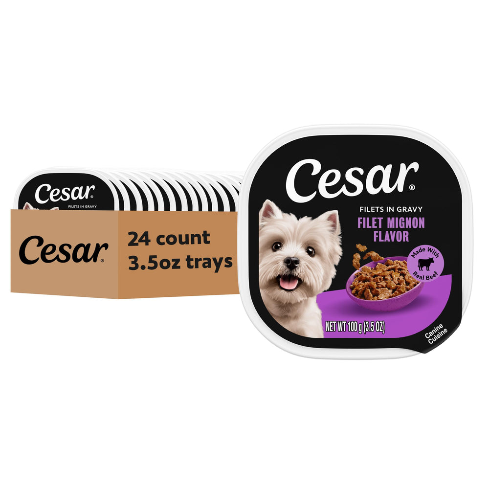 Cesar avant emballage montrant filets de bœuf réel et qualité