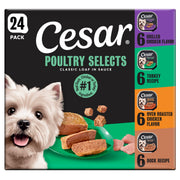 Cesar face avant de la barquette montrant l’étiquette et la variété pour un service pratique