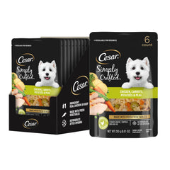 Cesar topper poulet vue avant de la boîte montrant emballage pratique