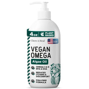 Chew + Heal Labs flacon avant montrant l'étiquette claire et l'avantage oméga‑3 végétal
