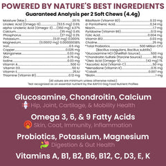 Chew + Heal Labs gros plan texture du soft chew montrant friabilité et appétence