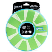 Chuckit! disque Max Glow vue avant montrant la forme aérodynamique pour de longues portées