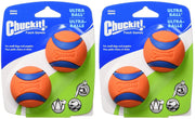 Chuckit! Ultra Ball vue de face montrant la taille compacte et la robustesse