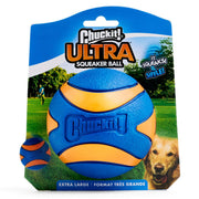Chuckit! vue avant du packaging montrant la balle et bénéfice visibilité