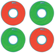 Chuckit! Zipflight anneau avant emballage montrant couleurs vives et lot de 4 pour jeux aquatiques