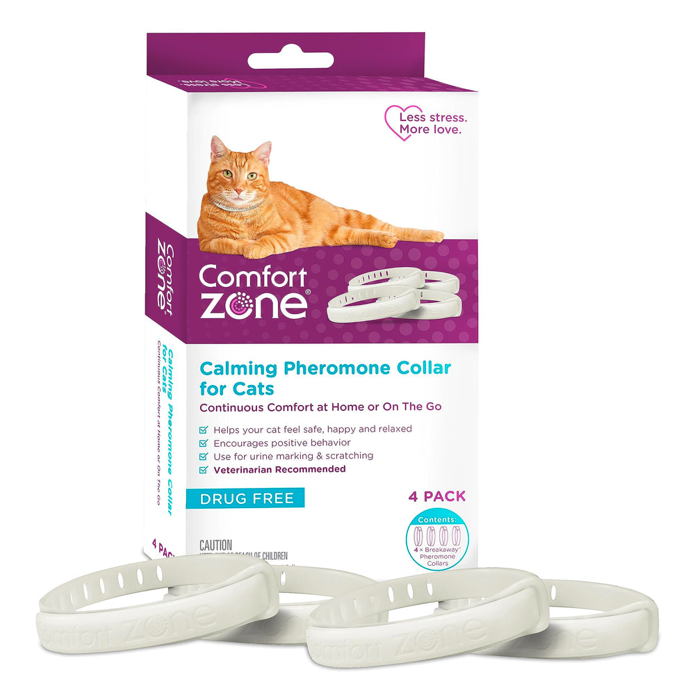 Comfort Zone emballage avant montrant le pack de 4 colliers et bénéfice apaisant