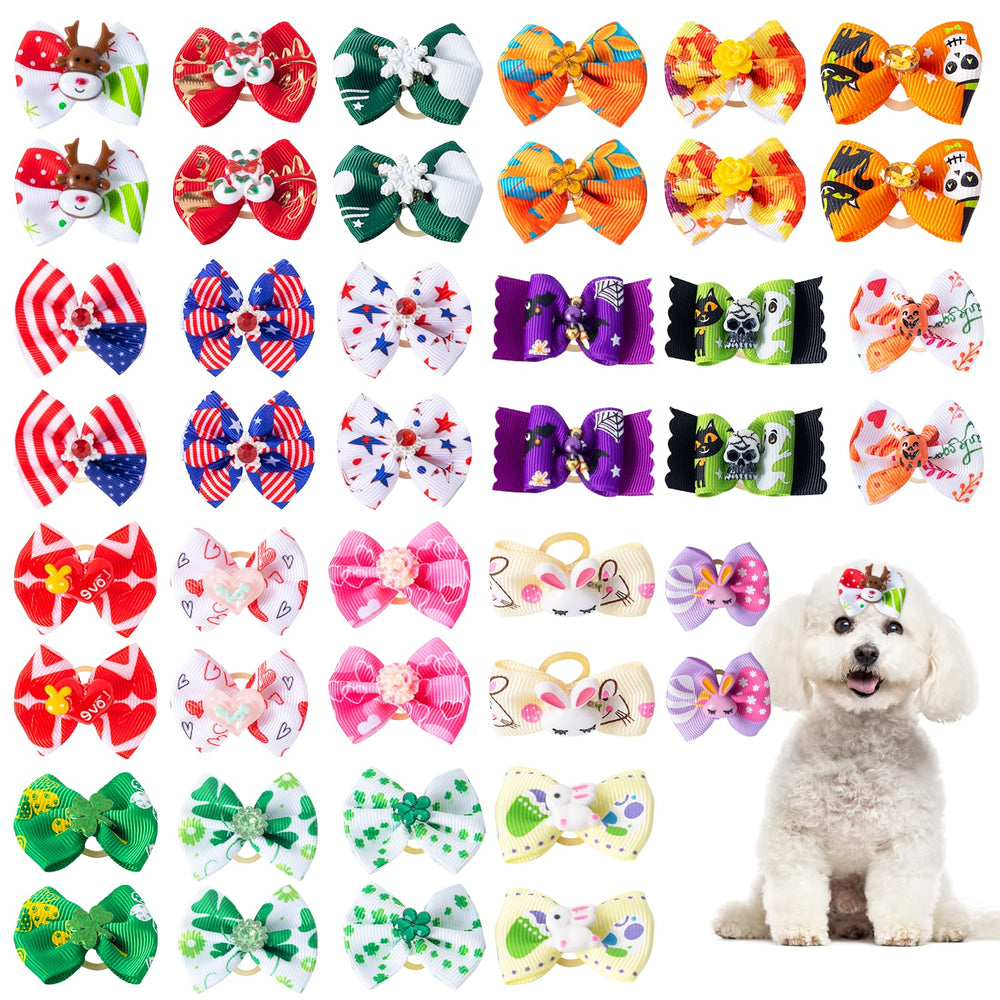COMSUN paquet de 42 noeuds festifs, assortiment visible et pratique