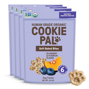 CookiePal paquet avant citrouille et myrtille montrant ingrédients biologiques
