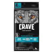 CRAVE emballage avant 4 lb montrant la recette et l'attrait produit