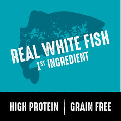 CRAVE étiquette mettant en avant poisson blanc et saumon riches en protéines