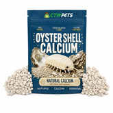 CTWPets sachet 3 oz de coquilles d'huître montrant l'emballage refermable et durabilité