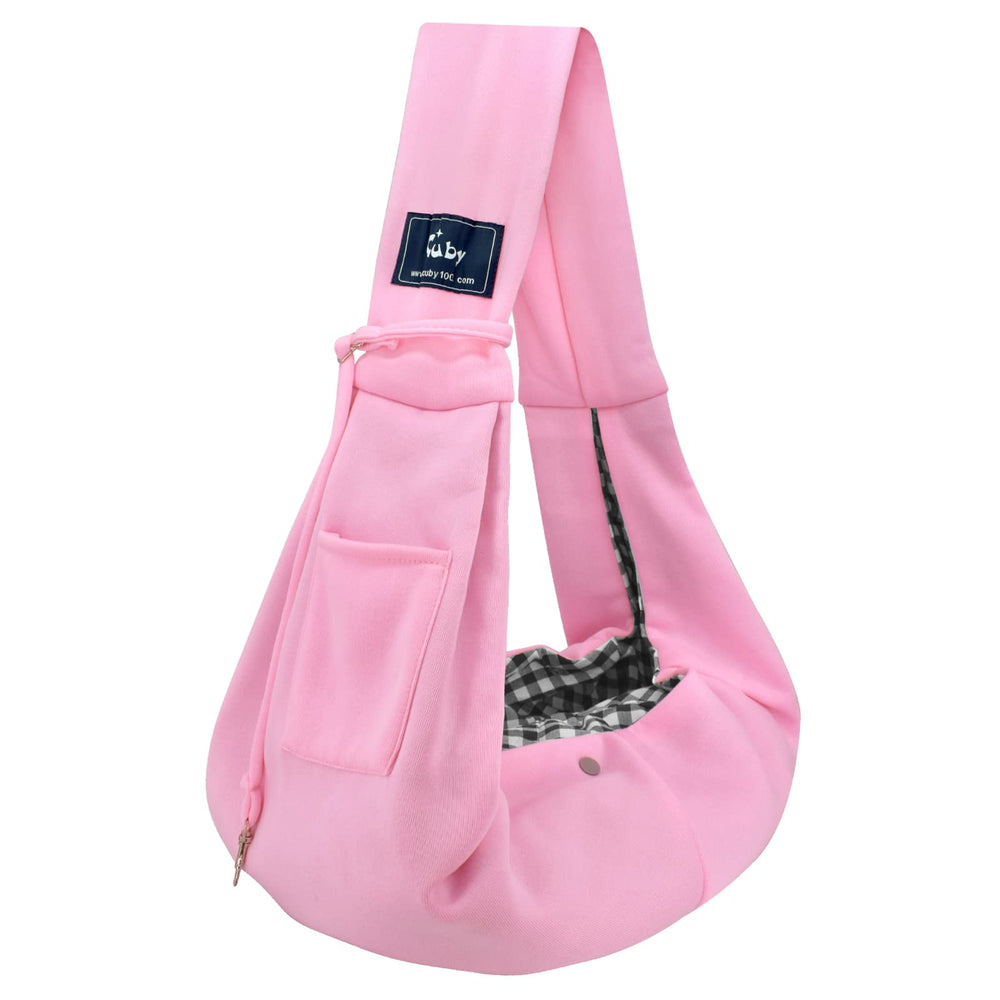 Cuby porte-animal face rose montrant coupe confortable et maintien sûr