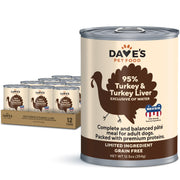 Dave's Pet Food boîte de dinde en vue frontale montrant le conditionnement et la praticité