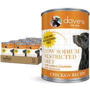 Dave's Pet Food face de la boîte montrant la pâté faible en sodium et attrayante