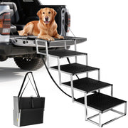 DeerGym escalier face montrant stabilité et large surface pour grand chien