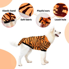 DELIFUR tissu polyester du costume tigre gros plan, doux et extensible pour confort
